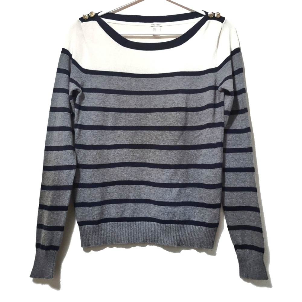 F21 Striped Sailor Top With Long Sleeves